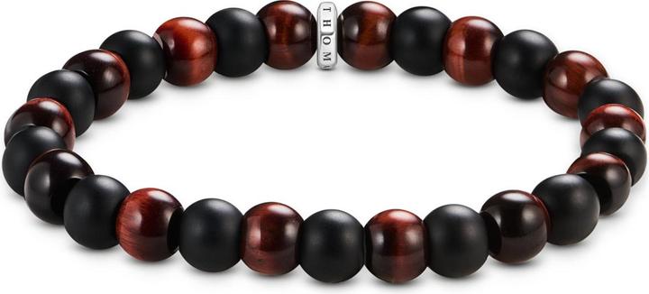 Immagine prodotto Thomas Sabo Armband Obsidian und rotes Tigerauge (17 cm, Argento 925)