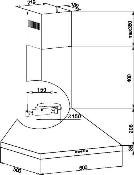 Produktbild Amica Kaminhaube (Huttenlüfter)