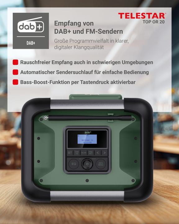 Produktbild Telestar DAB+ Baustellenradio TOP OR 20 (DAB+, FM, Bluetooth)