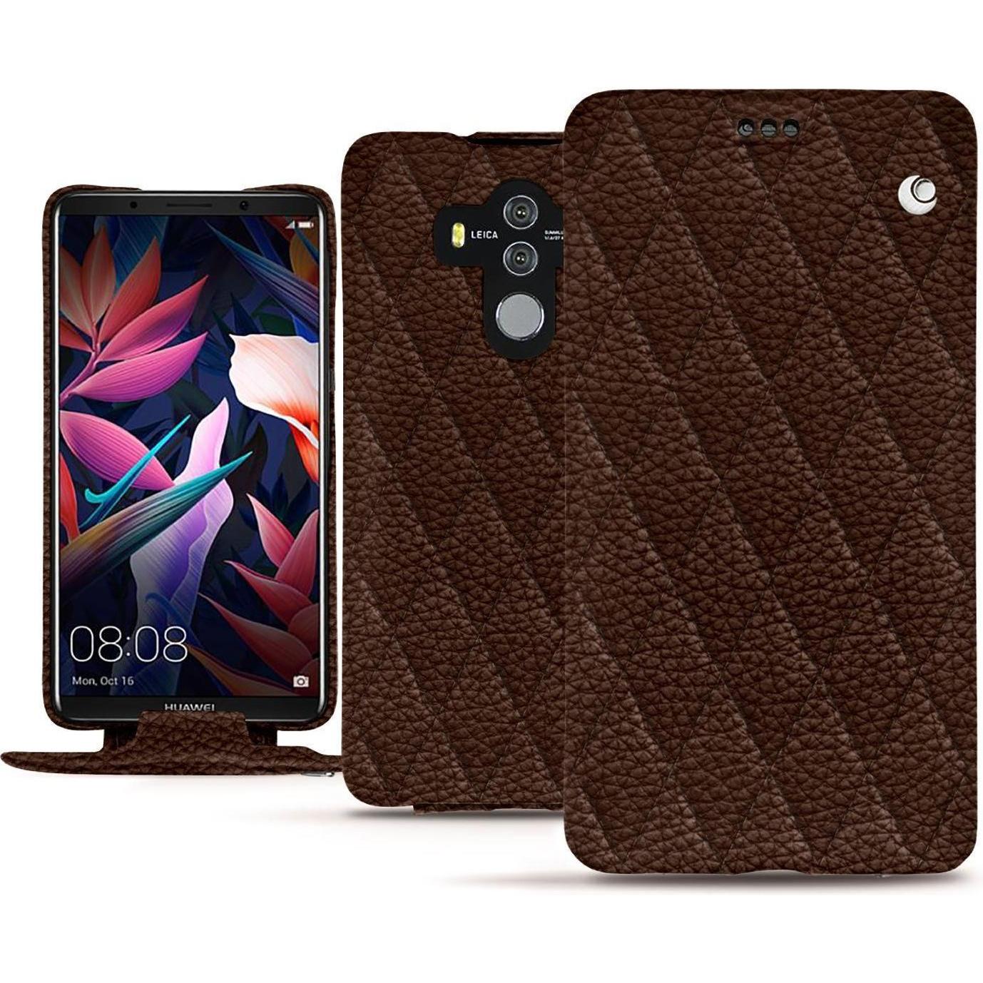 Noreve Lederschutzhülle vertikal (Huawei Mate 10 Pro), Smartphone Hülle, Braun