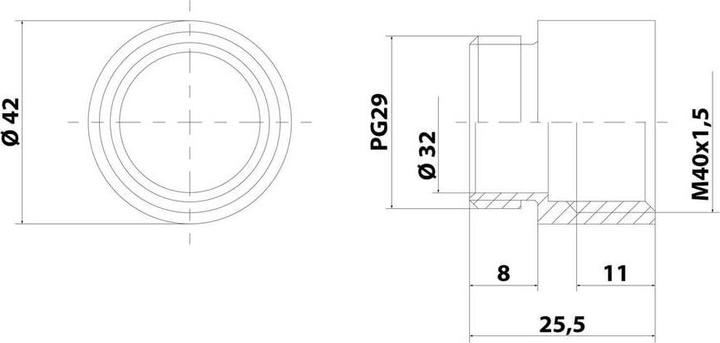 Actual product image Lapp Accessories MS adapter MA-PG/M29/40x1.5high