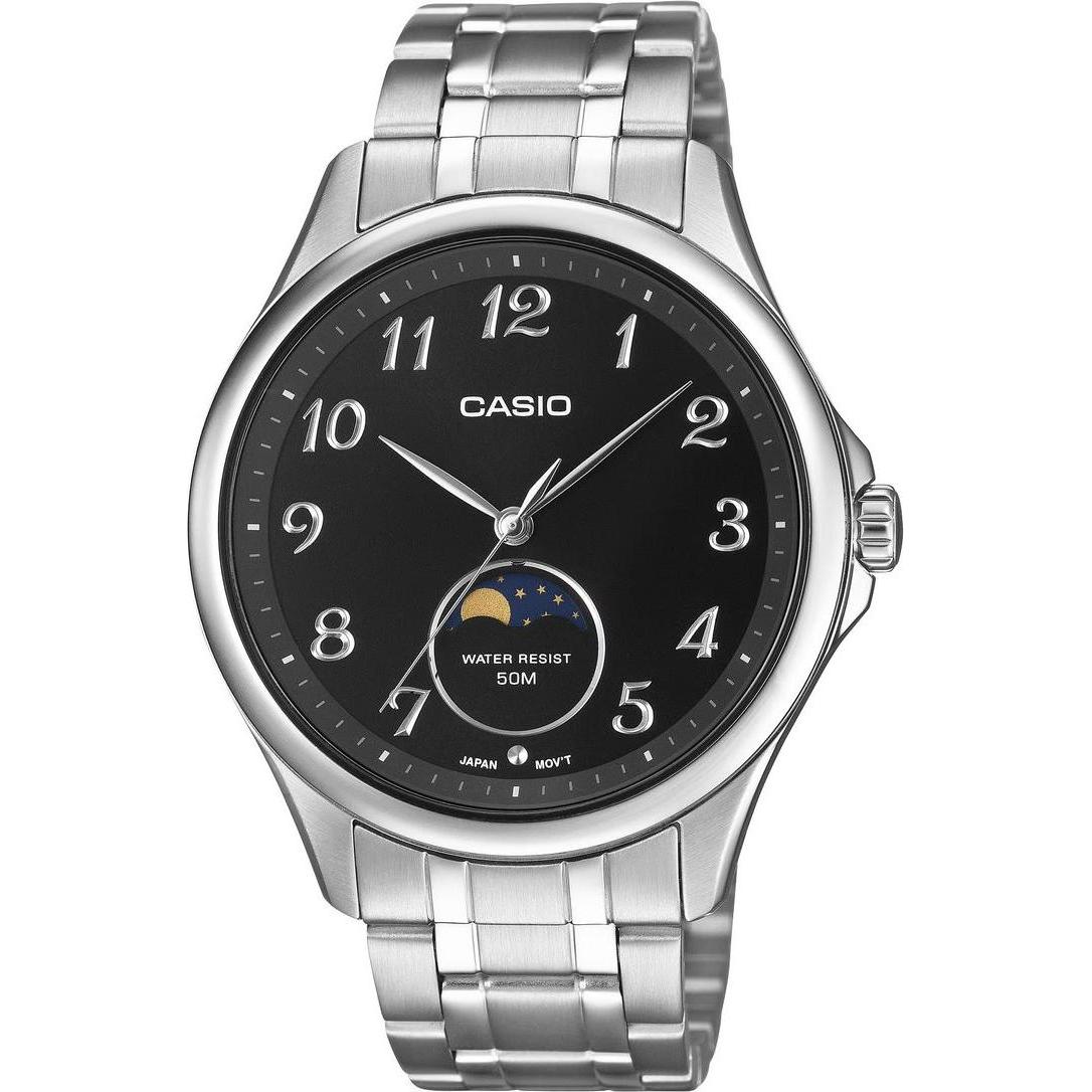 Casio, Orologio da polso, MTP-M110D-1AVER, Argento, (Orologio a fase lunare)