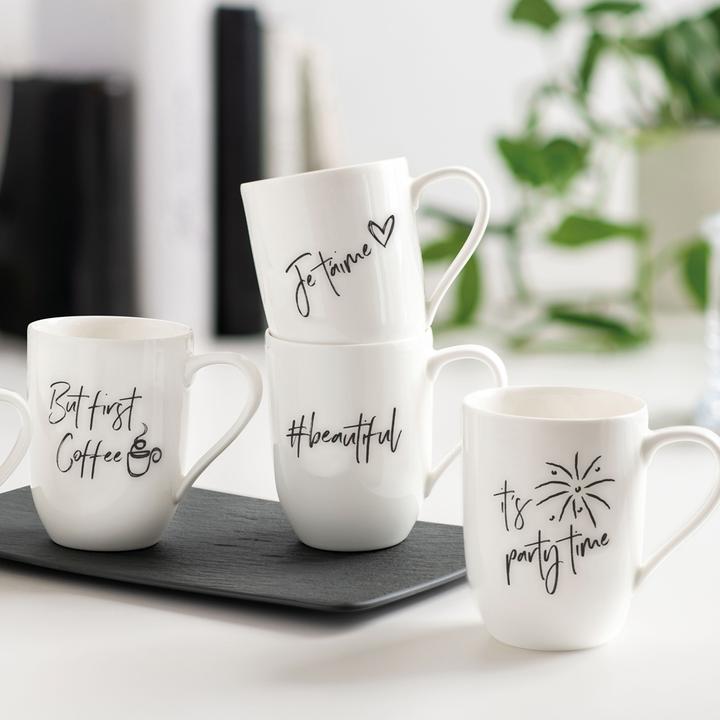 Actual product image Villeroy & Boch Multipack statement mug with handle But first Coffee - 6 pieces (290 ml, 6 x)