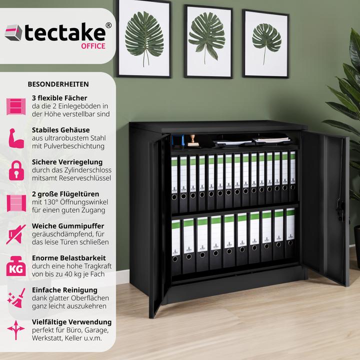 Image du produit tectake Armoire de classement (90 x 40 x 90 cm)