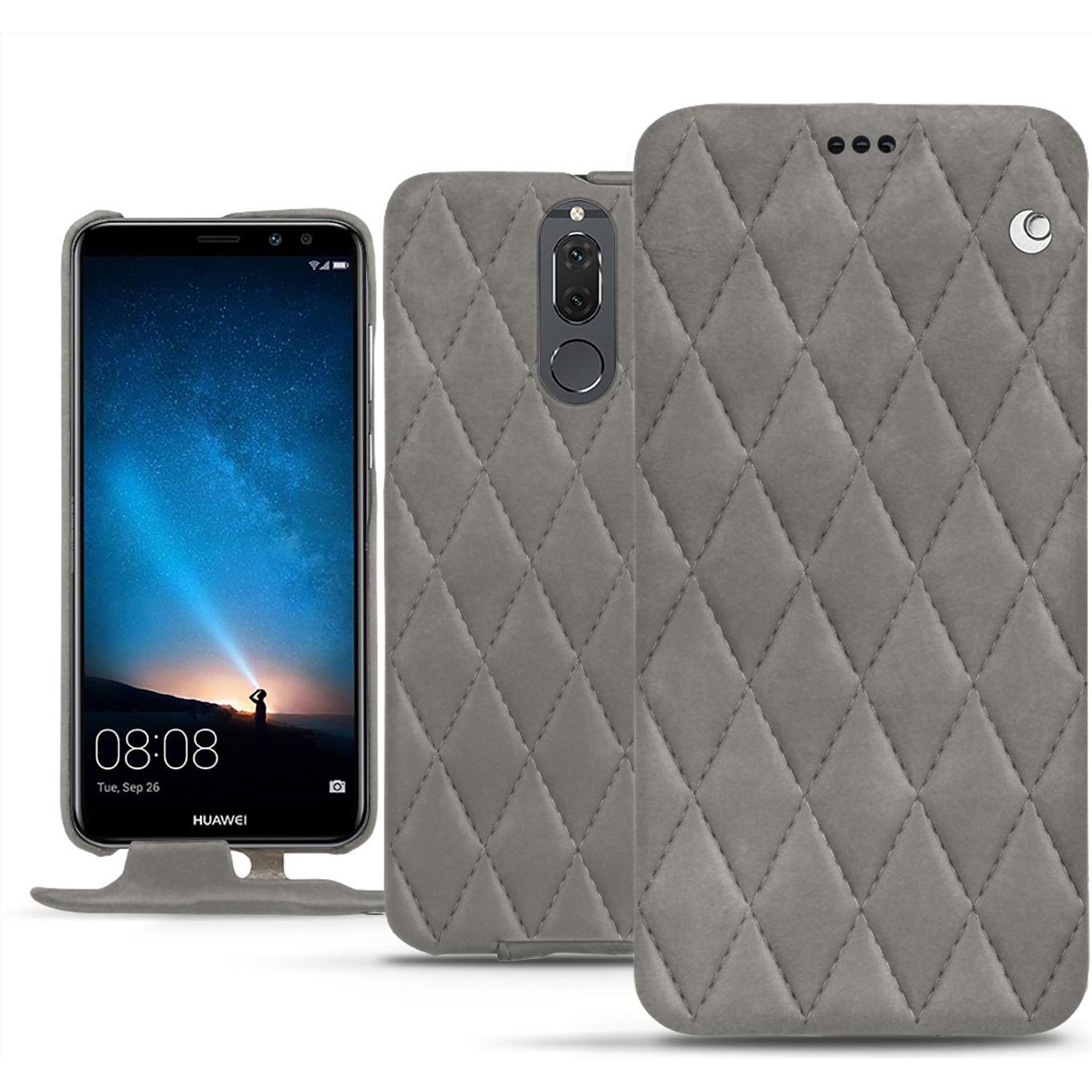 Noreve Lederschutzhülle vertikal (Huawei Mate 10 Lite), Smartphone Hülle, Grau