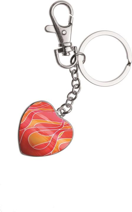 Actual product image Glorex Keychain double sided heart shape silver Ø32mm