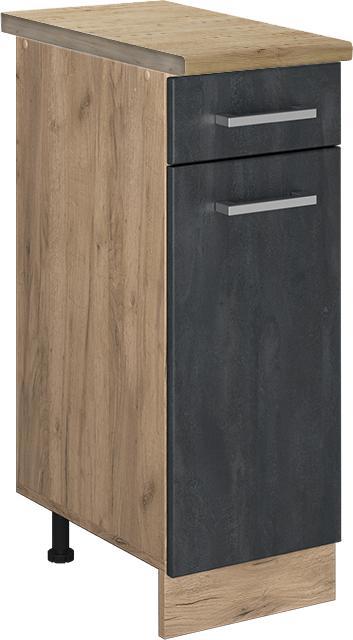 Goldkraft-Eiche, Schwarz, Schwarz Beton