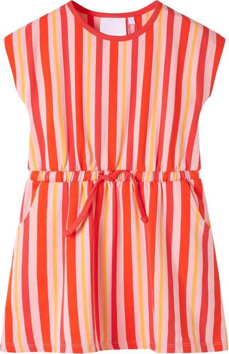 Actual product image vidaXL Children's dress with drawstring pink and red 116,Material: 95 (116)