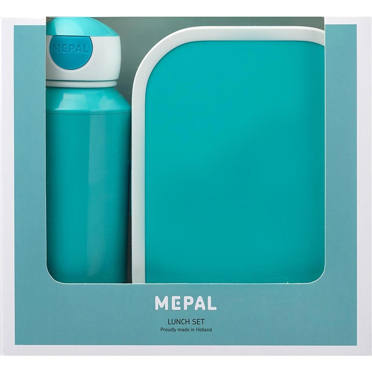 Thumbnail - Mepal Pausenset Campus (Trinkflasche Pop-up und Brotdose) türkis, Lunchbox, Türkis