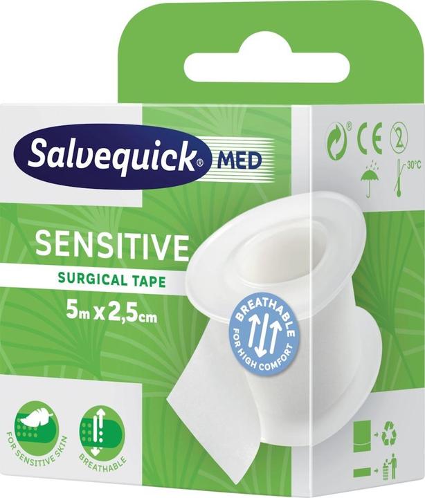 Produktbild Cederroth Salvequick MED Fixierpflaster sensitiv, 25mm x 5m (1 x)
