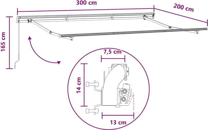 Produktbild vidaXL Einziehbare Markise (2 m)