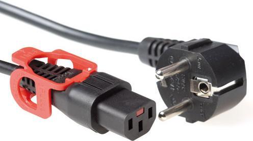 Image du produit Iec Lock Câble de connexion 230V connecteur mâle CEE7/7 (angle) - C13 + noir 2.00 m (2 m)