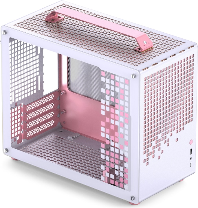 Productafbeelding Jonsplus MATX Handgreepkoffer Z20 - Wit-Roze (Mini-ITX, mATX)