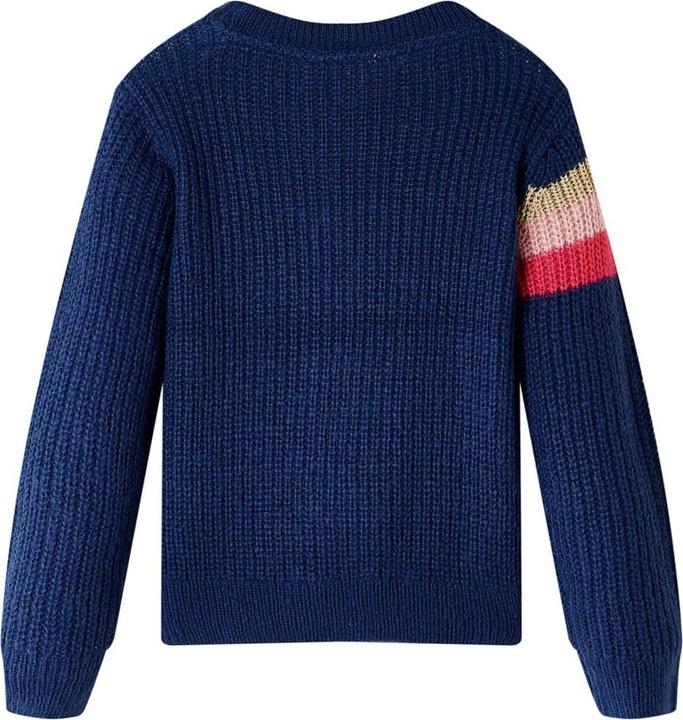 Produktbild vidaXL Kinderpullover Gestrickt Marineblau 128,Material: 67 (128)