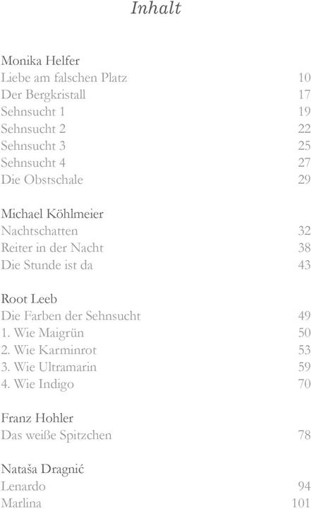 Produktbild Sehnsucht (Deutsch, Franz Hohler, Michael Köhlmeier, Monika Helfer, Nataša Dragnic, Root Leeb, 2018)