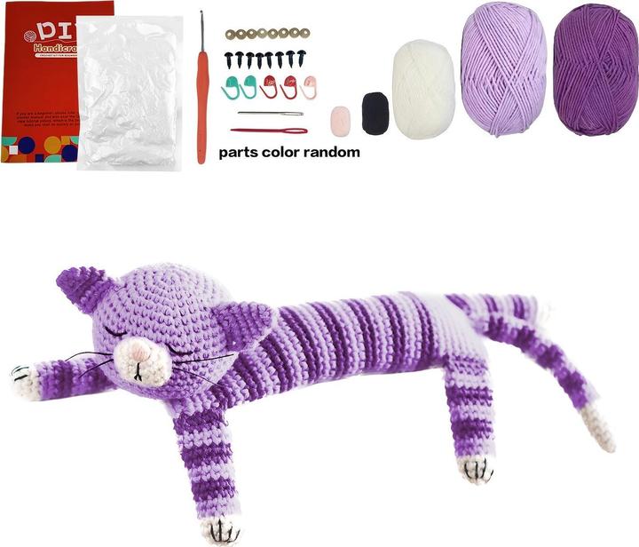 Actual product image Activity Board Anfänger Häkel-Set für Erwachsene - DIY Katze Muster Garn Set mit