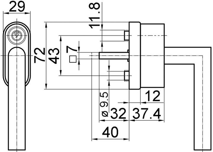 Actual product image Glutz Window handle