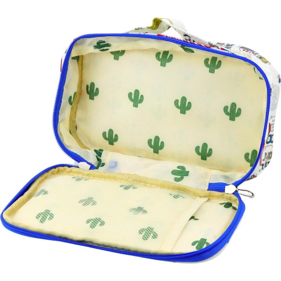 Lean Toys, Astuccio, Federmäppchen für die Schule, Organizer für Räume, zusätzliche Tasche, Eulen, Weiss, 21,5 cm