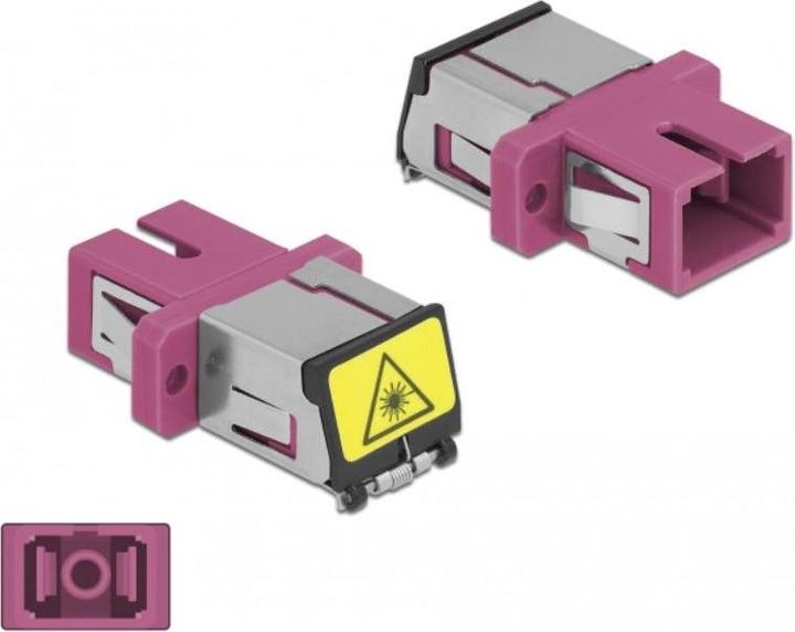 Produktbild Delock LWL Kupplung mit Laserschutzklappe SC Simplex Buchse zu SC Simplex Buchse Multimode violett (Netzwerk Kupplung)