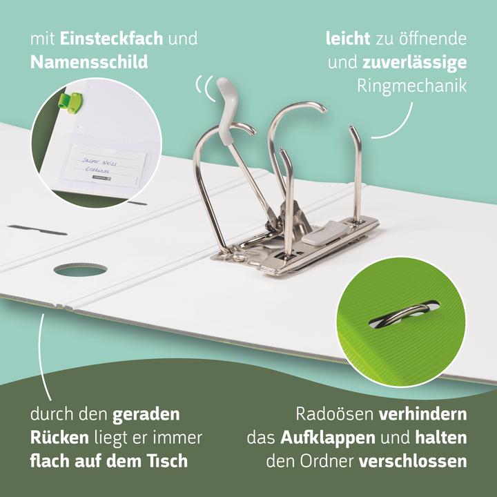 Produktbild Brunnen WAVE Ordner kiwi Kunststoff 7,0 cm DIN A4 (A4, 70 mm, 1 Stk.)