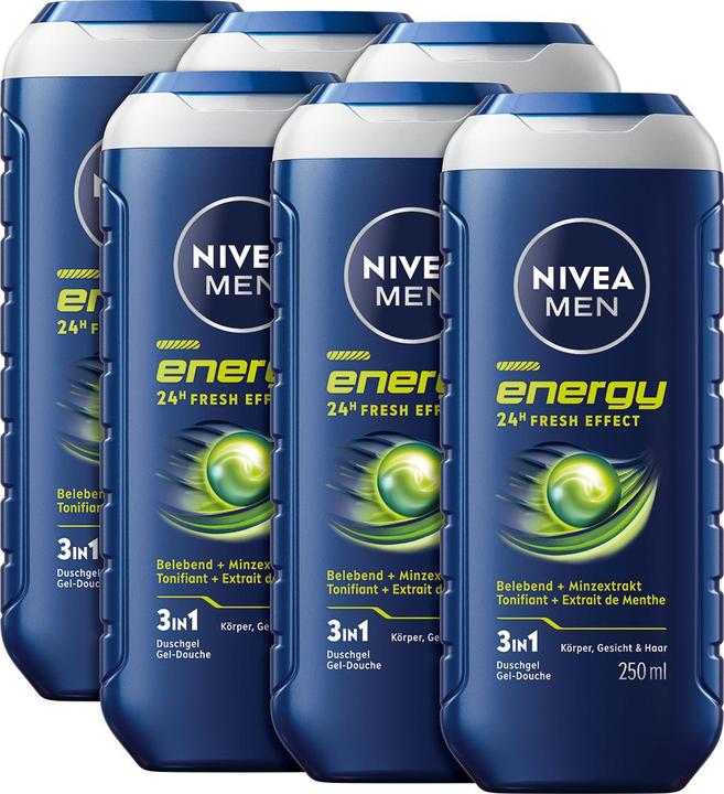 Actual product image NIVEA MEN Multipack Pflegedusche Energy (6 Stück) (1500 ml)