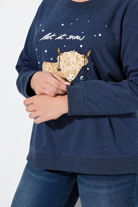 Produktbild Ulla Popken Sweatshirt, Let it Snow, Pailletten, Rundhals, Langarm (50, 52)