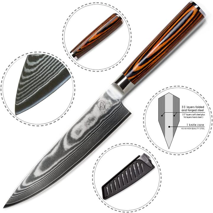 Produktbild Wolfblood Damastmesser (19 cm)