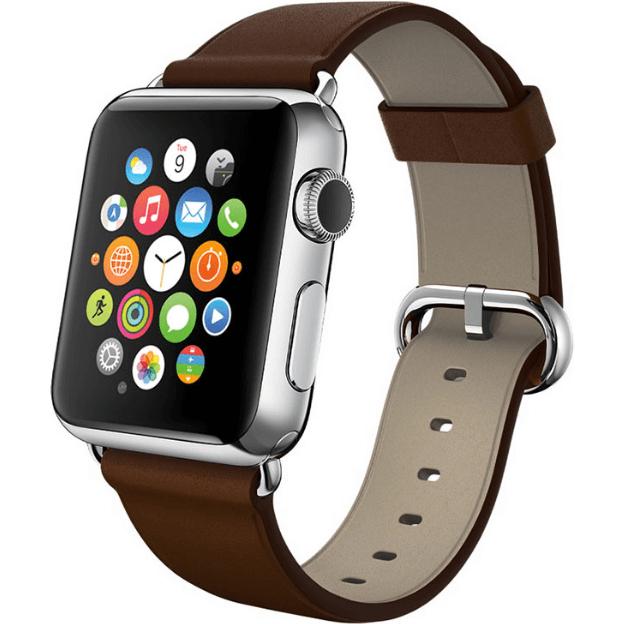 Fongex Apple Watch 42/44/45mm - Ersatzarmband in Leder braun (45 mm, 42 mm, 44 mm, Echtleder, Apple Watch Series 1, Appl...