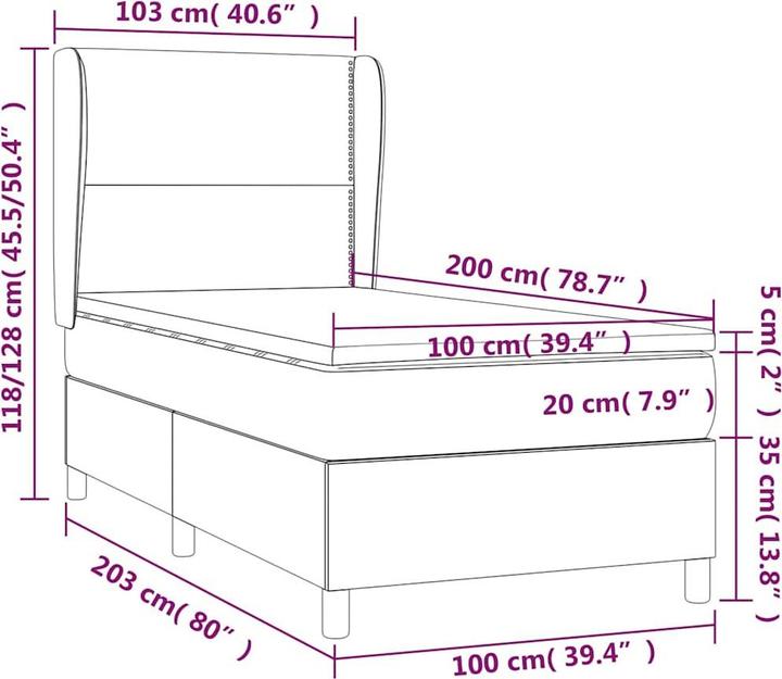 Produktbild vidaXL Boxspringbett (100 x 200 cm)