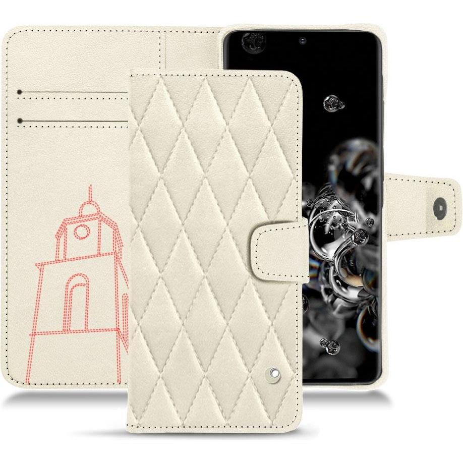 Noreve Lederschutzhülle Wallet (Samsung Galaxy S20 Ultra 5G), Smartphone Hülle, Weiss