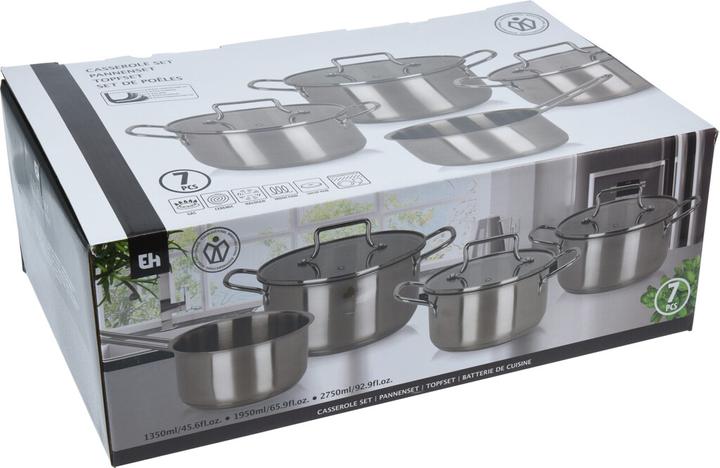 Actual product image Excellent Houseware 7-piece saucepan set (Pan set + pot set, Stainless steel)