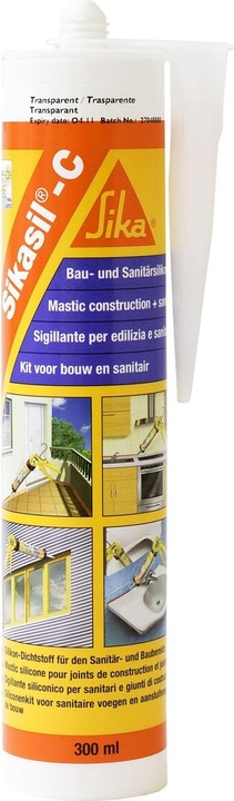 Actual product image Sika Sikasil-C (0.35 kg, Transparent, 300 ml)