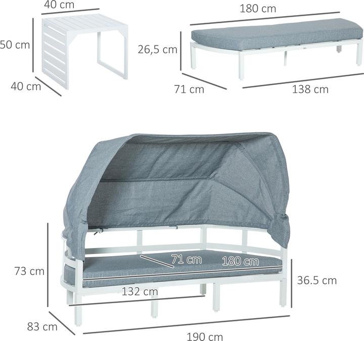 Produktbild Outsunny Gartenmöbel Set mit Vordach