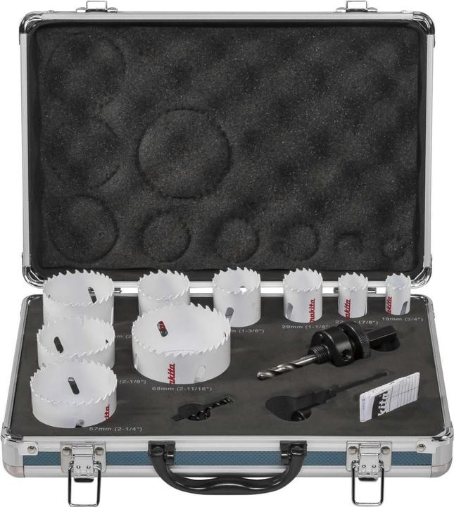 Immagine prodotto Makita Set di seghe a tazza (19, 22, 29, 35, 38, 51, 54, 57, 68 mm)