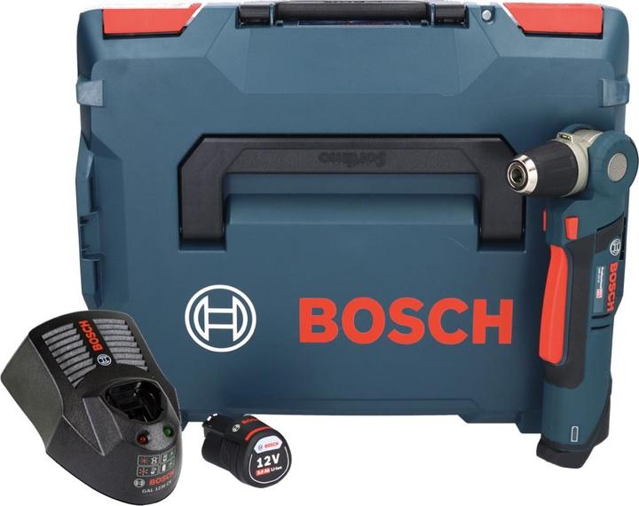 Produktbild Bosch Professional Bosch GWB 12V-10 Akku Winkelbohrmaschine 12V 11Nm + 1x Akku 3,0Ah + Ladegerät + L-Boxx (Akkubetrieb)