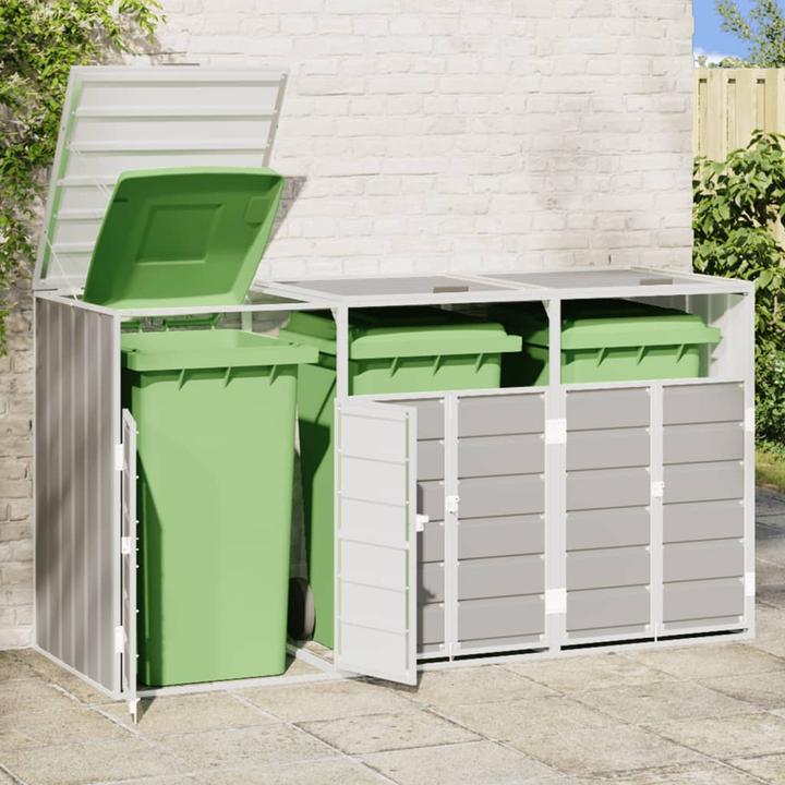 Image du produit vidaXL Abri pour poubelles 3 tonnes Gris 216x81x115 cm Acier