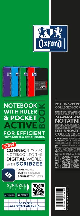 Image du produit Oxford Étudiant Activebook (A4+, Quadrillé, Couverture rigide)
