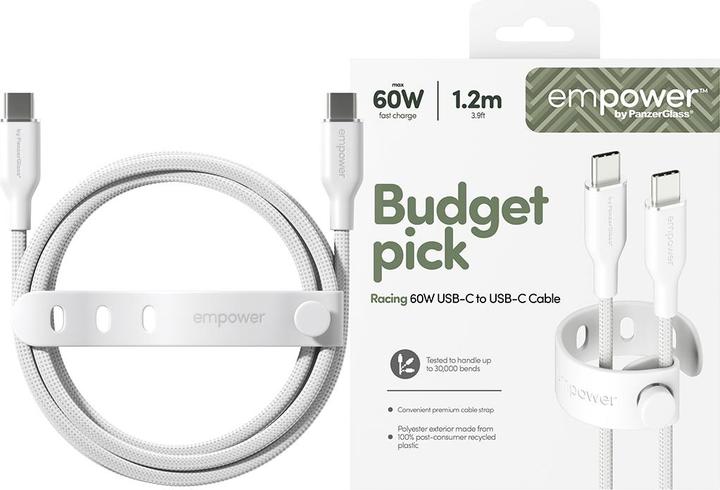 Produktbild PanzerGlass Racing USB-C to USB-C (1.20 m, USB 2.0, 60 W)