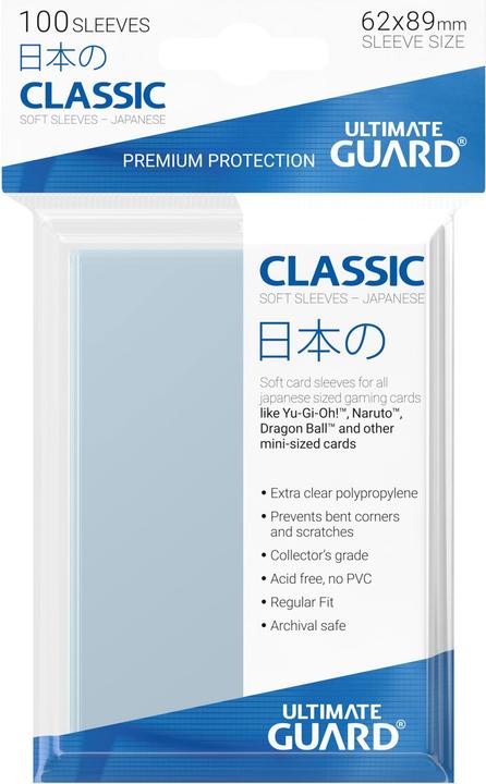 Ultimate Guard UGD010069 - Classic - 100x Soft-Kartenhüllen, Japanische Grösse, Transparent