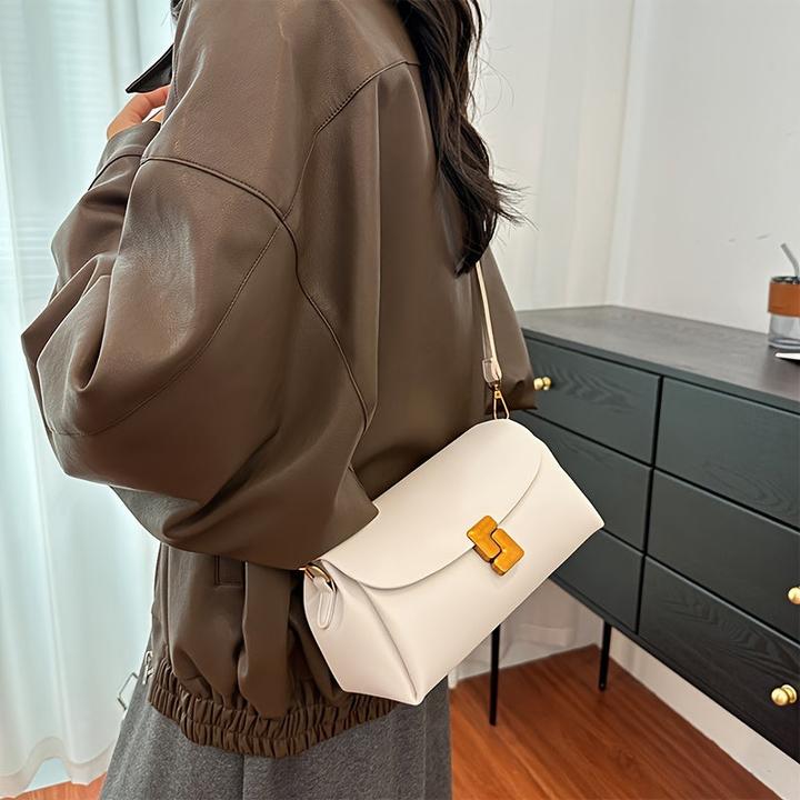 Immagine prodotto Only-Bags.Store Elegante schwarze Kunstleder-Kreuztasche, einfarbig, verstellbarer Riemen, Reissverschluss