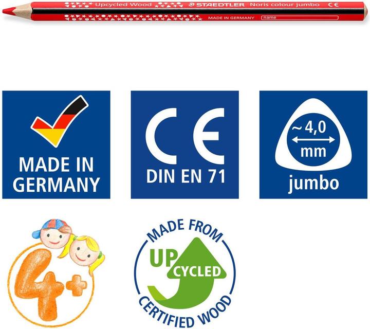Produktbild Staedtler Buntstifte Noris colour jumbo Upcycled Wood 12er (Multi, 12 x)