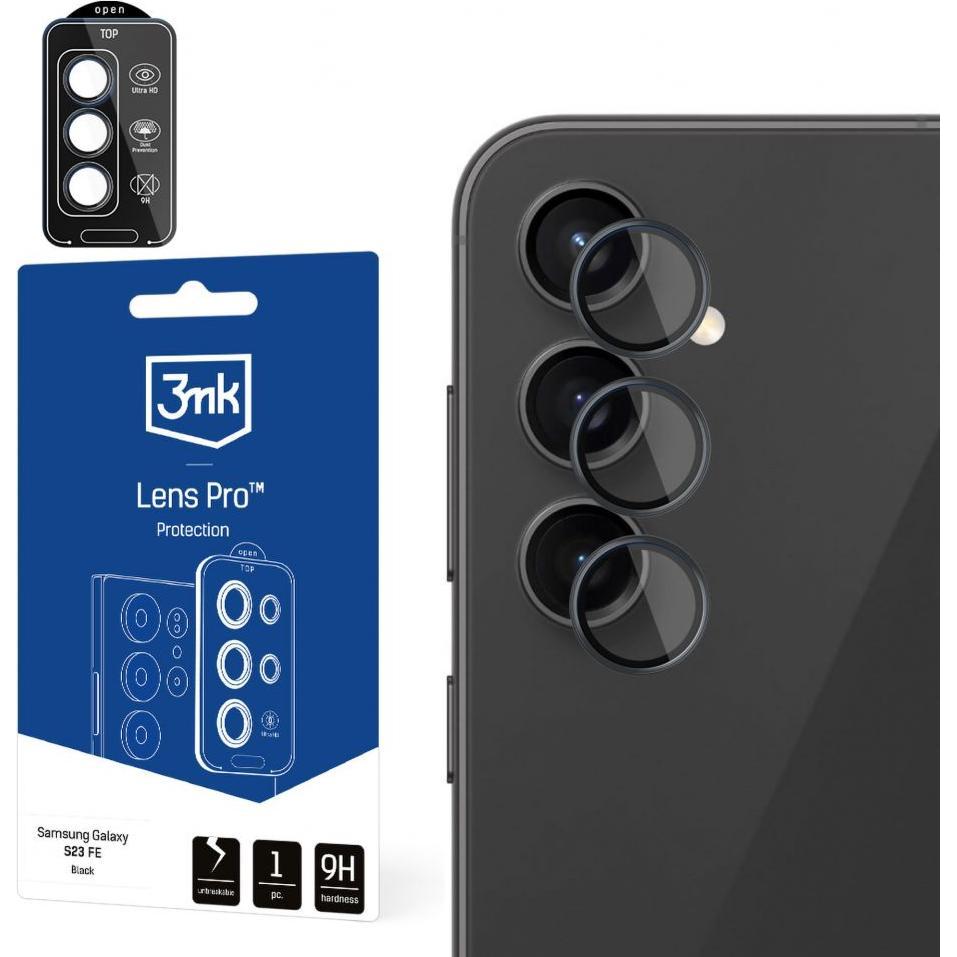 3MK Samsung Galaxy S23 FE - Lens Protection Pro Schwarz (1 Stück, Samsung Galaxy S21), Smartphone Schutzfolie, Schwarz