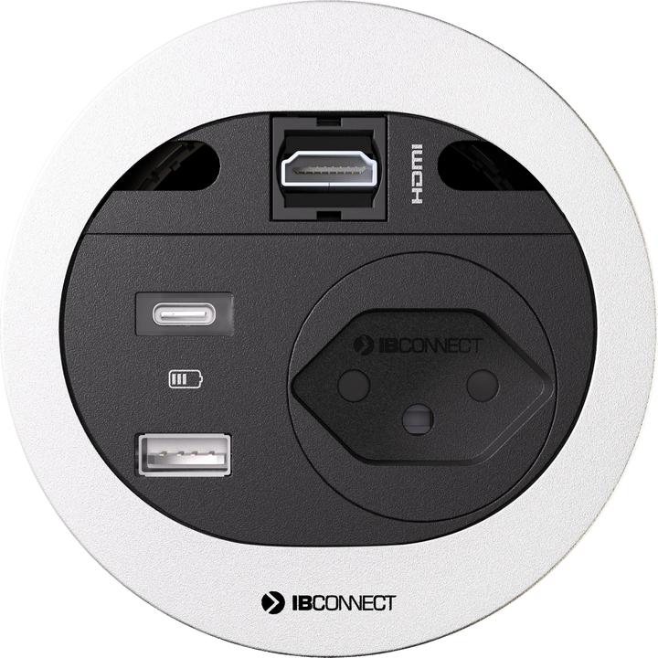Actual product image IB Connect DIVUS power strip white 1x type 13 1x USB A/C 1x HDMI