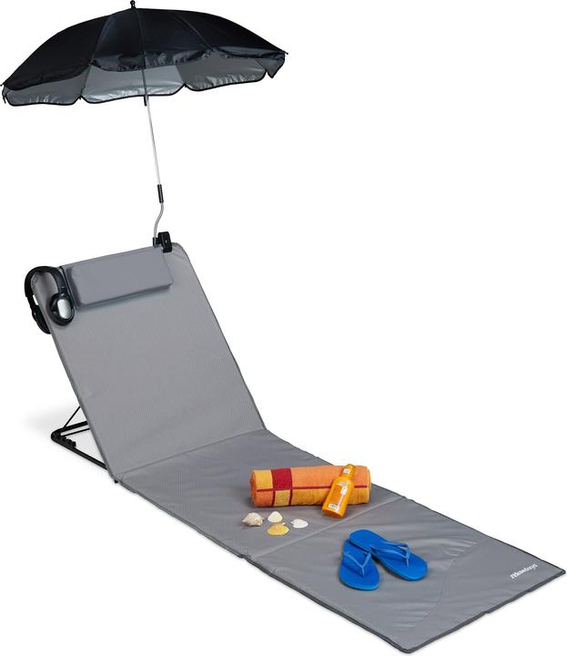 Relaxdays Beach Mat with Parasol (170 cm)