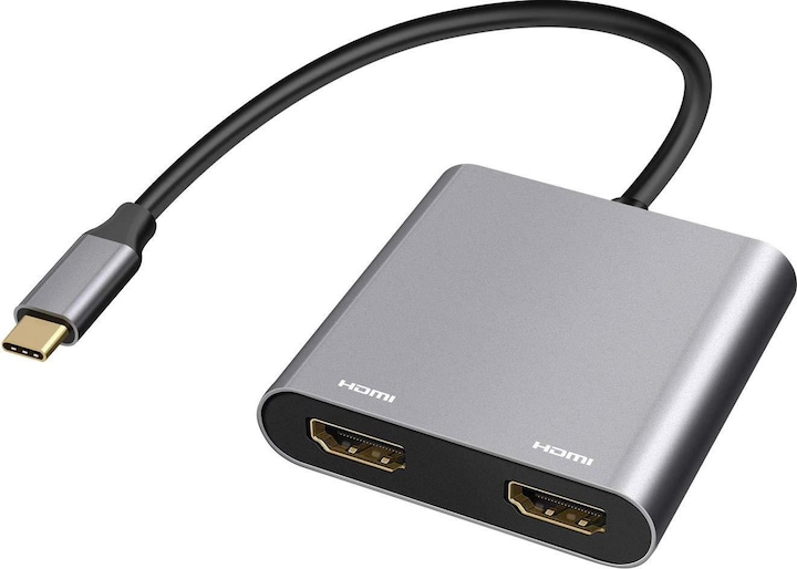 Produktbild JTI Adapter - USB-C auf 2x HDMI (USB Typ-C, 16 cm)