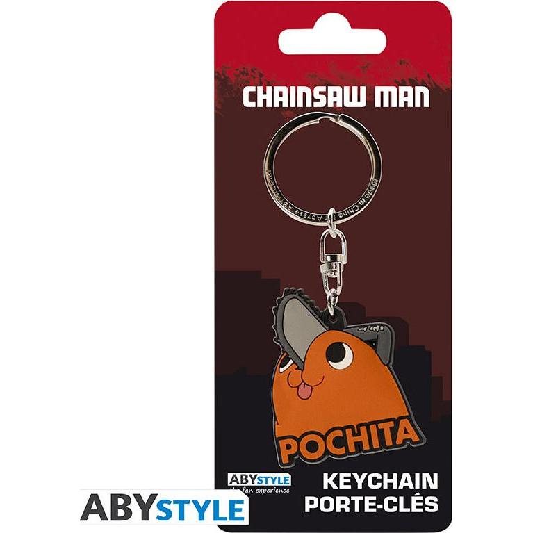 Abystyle Unisex Multicolore Portachiavi, Portachiavi Chainsaw Man Pochita Happy,