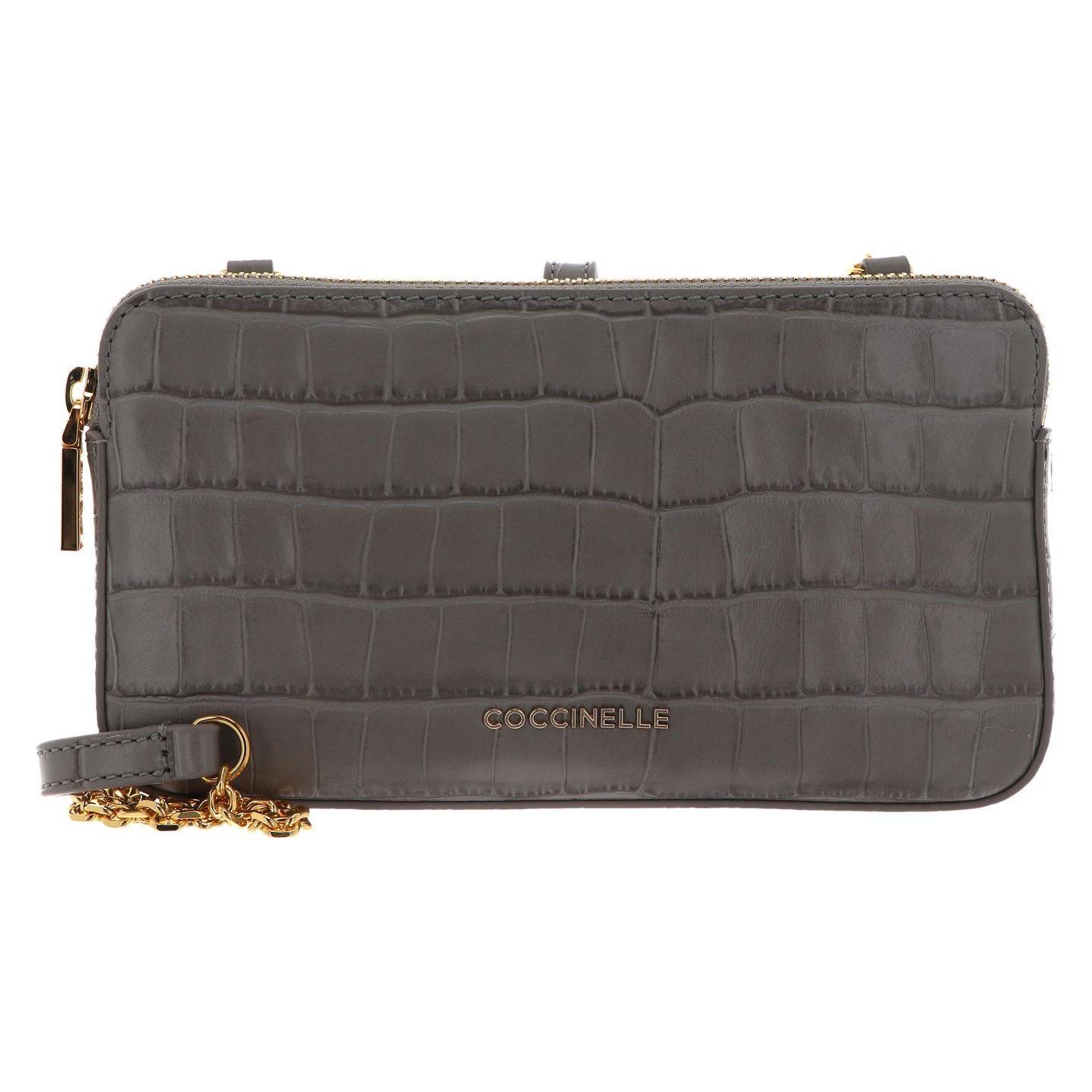 Coccinelle, Damen, Handtasche, Mini Bag Crossbody Croco Soft, Grau