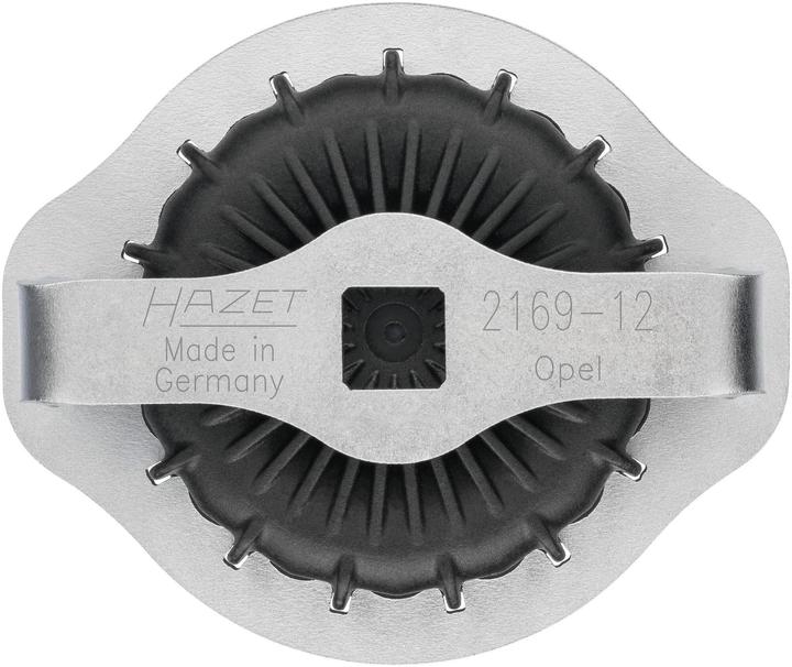 Actual product image HAZET Oil filter wrench 2169-12 ∙ Square, hollow 12.5 mm (1/2 inch) ∙ Groove profile ∙ 107 mm