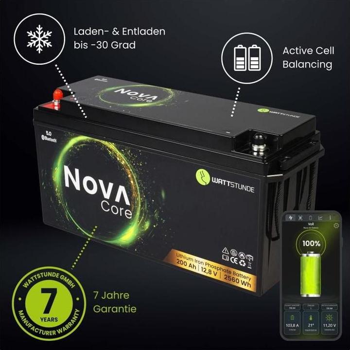 Image du produit Wattstunde Batterie NOVA Core 200 Ah LiFePO4 (12.80 V, 200 Ah)