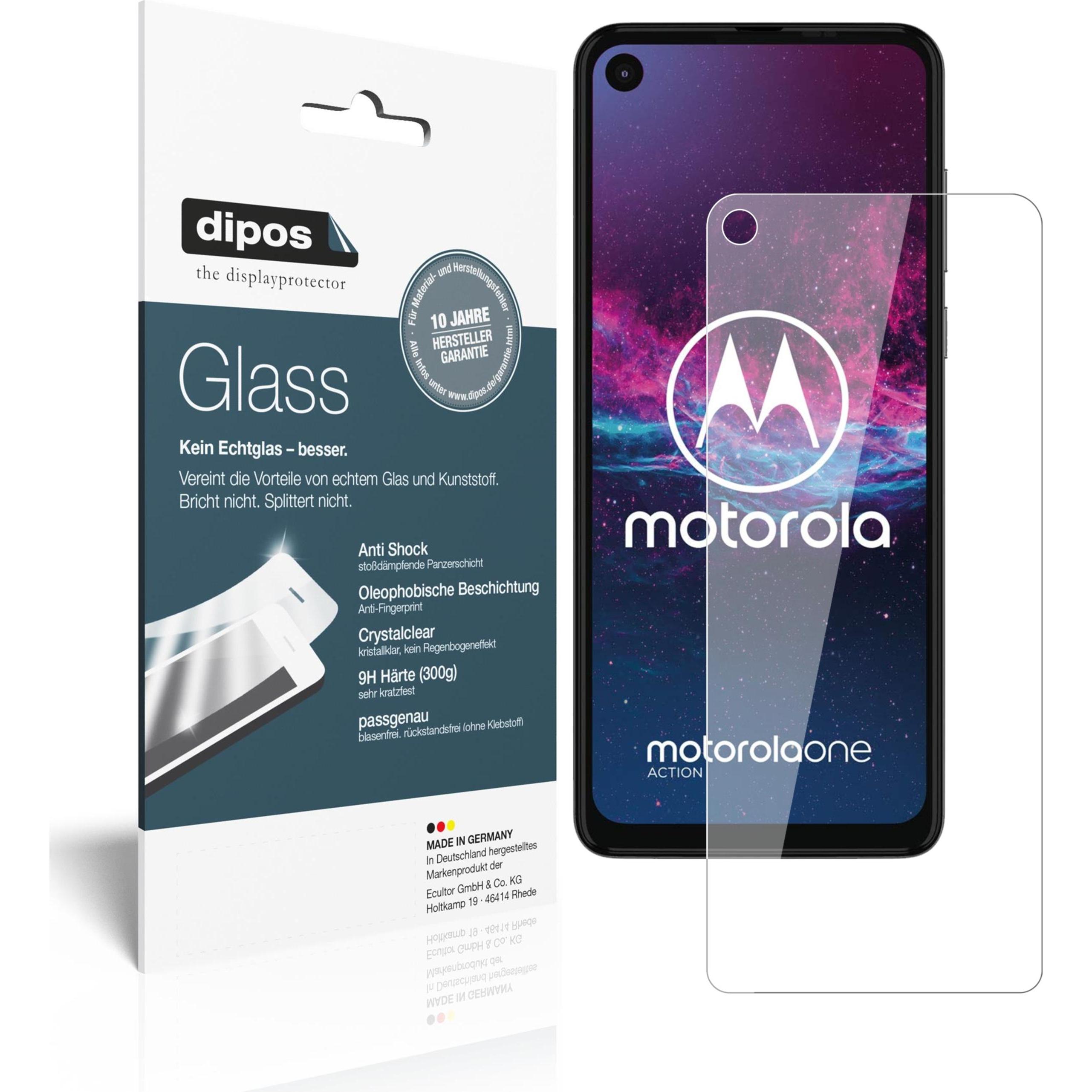 Dipos Displayschutz Anti-Shock (1 Stück, Motorola One Action), Smartphone Schutzfolie, Transparent